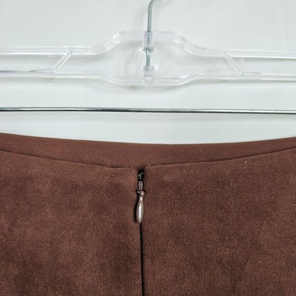 TOMMY HILFIGER Skirt Faux Suede CHOCOLATE BROWN size 10 Twee Preppy Academia - Picture 5 of 7